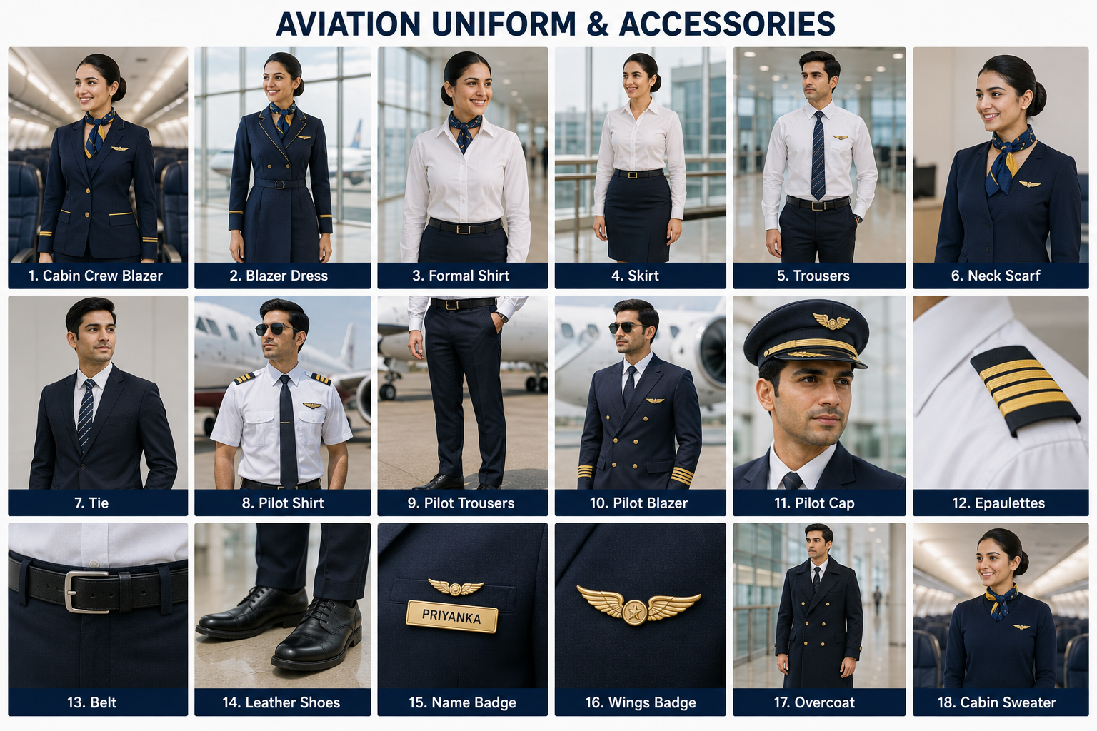Aviation Uniform Accessories by Navjeevan FourFold