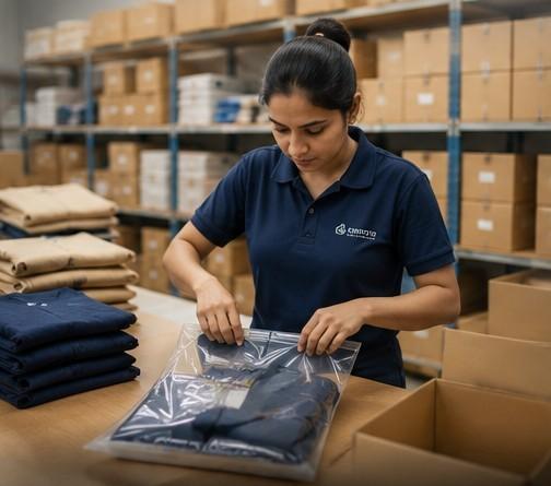 Packing Operations at Navjeevan FourFold uniform manufacturing facility